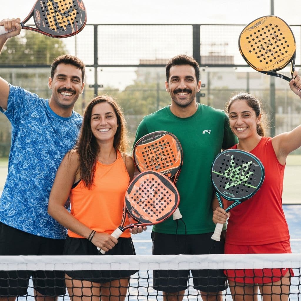 People enjoying padel on court